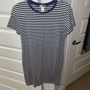 Blue and white stripped dress